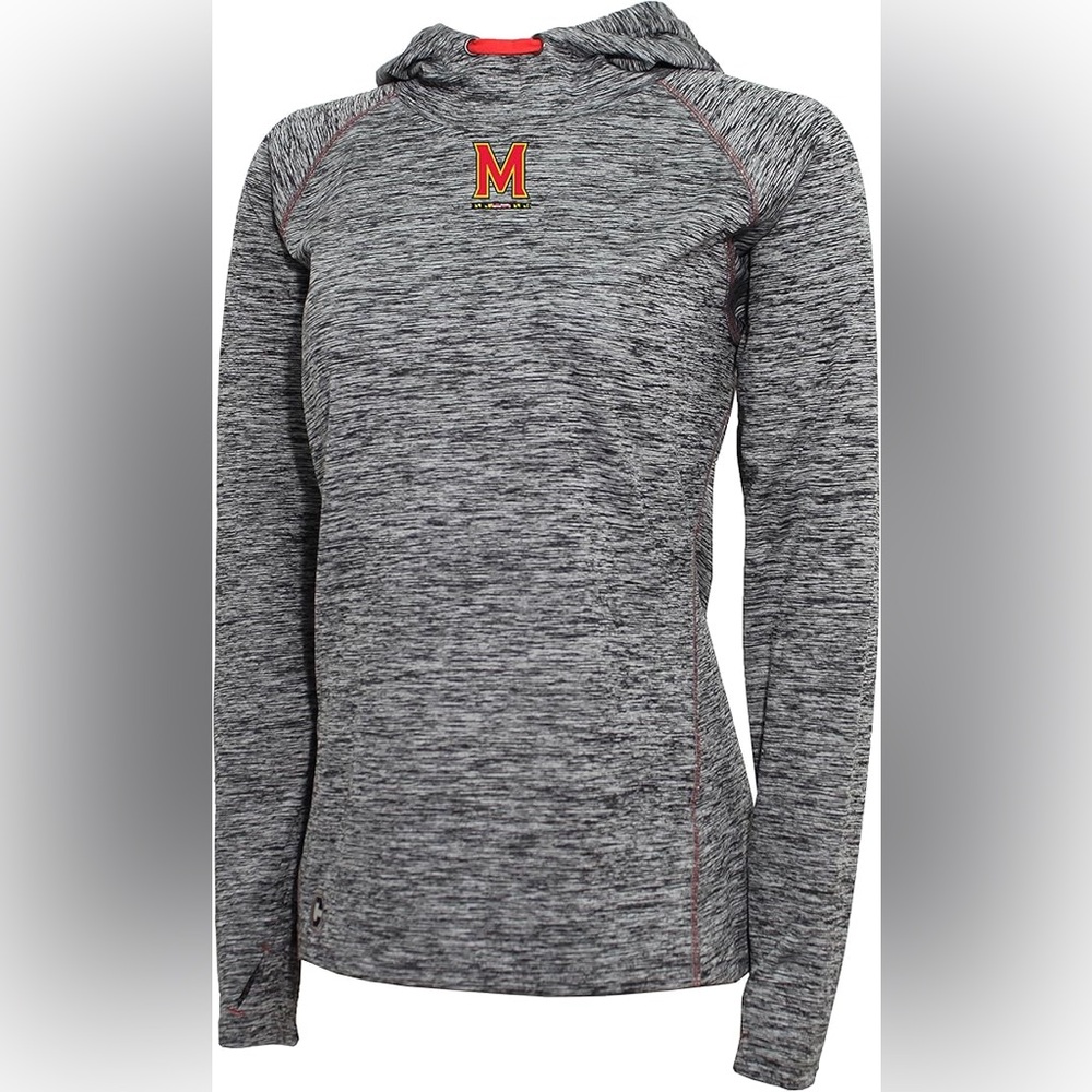 NCAA Maryland Terrapins Terps Spaced Dyed Tech Hooded Pullover Hoodie Large